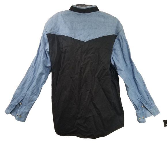 Vtg Express Riders Men's Western Colorblock long sleeve Shirt Size XL - Picture 2 of 13